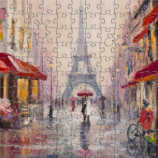Love in Paris LPM Wooden Jigsaw Puzzle Composite 1000x1000px
